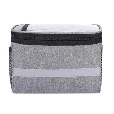 Imagem de Bolsa de celular para bicicleta com faixa refletiva frontal, bolsa cinza para ciclismo, suprimentos de armazenamento para amantes de ciclismo, acessório de ciclismo