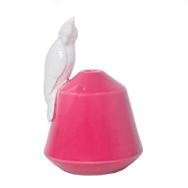 Imagem de Vaso Decorativo de Cerâmica com Pássaro Vermelho 15cm x 22cm - Wolff