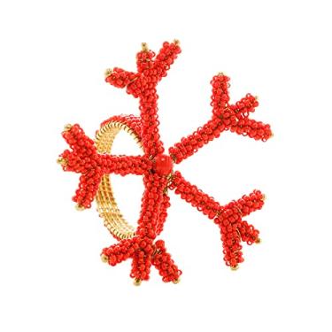 Imagem de Conjunto 4 Anéis para Guardanapos de Metal Coral 8cm x 6cm - Wolff