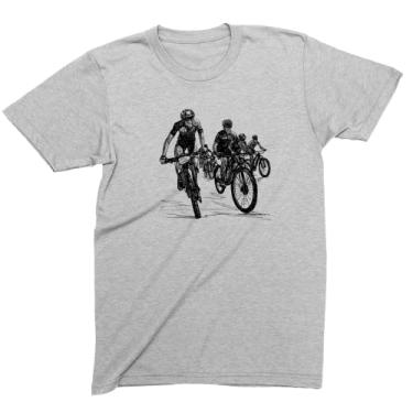 Imagem de Camiseta Estampada Bicicleta Macfly Estampas Ciclista Cor:Cinza;Tamanho:G