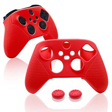 Imagem de ECHZOVE Capa de silicone para controle X-Box Series X/S, capa de silicone para controle X-Box Series X - vermelha