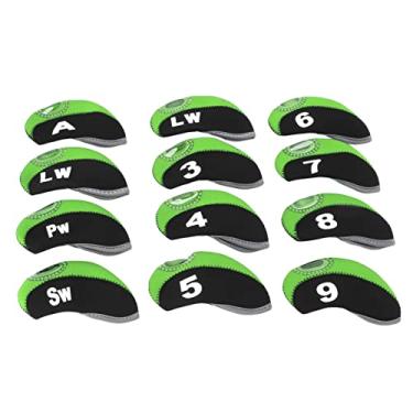 Imagem de Capas de cabeça de clube, 12 peças de capa protetora de cabeça de neoprene para exercícios (preto verde)