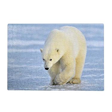 Imagem de ColourLife Quebra-cabeças quebra-cabeça presente para adultos, adolescentes, urso polar andando de madeira, 300/500/1000 peças, multicolorido