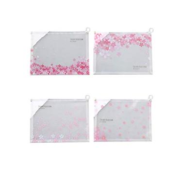 Imagem de 4 bolsas de arquivo brancas com zíper Legou para materiais escolares de escritório, foto colorida-9