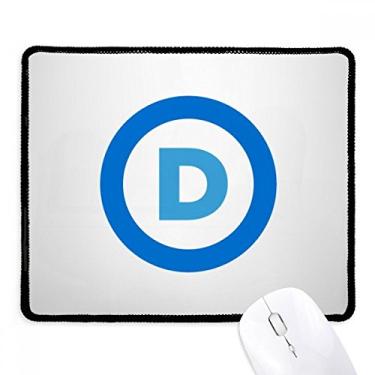 Imagem de Emblema Americano Partido Democratic Blue Mousepad Antiderrapante Jogo Escritório Preto Bordas Costuradas Presente