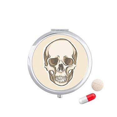Imagem de Porta-comprimidos, ilustrações de caveira humana, caixa de armazenamento de medicamentos, dispensador de recipiente