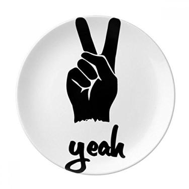 Imagem de Tesoura de contorno personalizado placa de gesto decorativa de porcelana salver talheres, prato de jantar