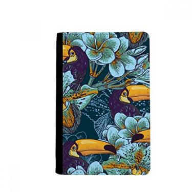 Imagem de Porta-passaporte de animal com padrão contínuo de pássaro de orquídea, porta-cartões Notecase Burse