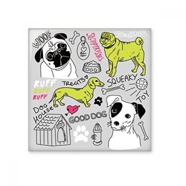 Imagem de Desenho de cachorro com estampa de ilustração de brinquedo azulejo de cerâmica brilhante decalque de tijolo esmaltado