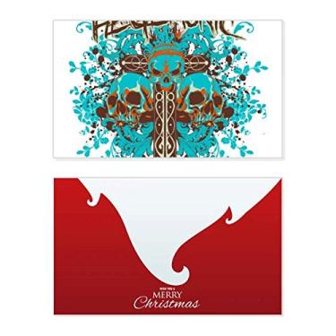 Imagem de Graffiti Street Blue Black Skull Holiday Holiday Merry Christmas Congrats Card Christmas Letter Message