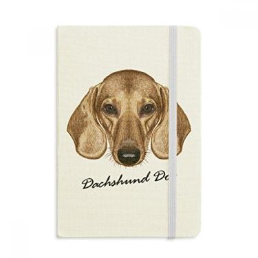 Imagem de Caderno de animal Dachshund marrom com perna curta em tecido oficial capa dura diário clássico