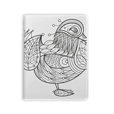 Imagem de Capa para caderno com desenho de pássaro Flying Line Art Deco, capa macia Diário