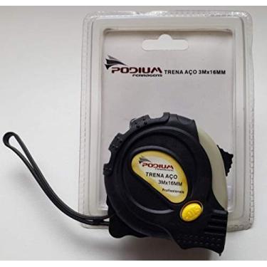 Imagem de Trena em Aço - 3 Metros x 16 MM - Profissional - Emborrachada - Encartelado - MARCA PODIUM FERRAGENS (Preto)