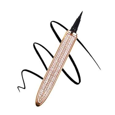 Imagem de Romacci Delineador autoadesivo 2 em 1 caneta delineador de olhos Diamond Bling líquido sem cola delineador não magnético de secagem rápida de longa duração para maquiagem dos olhos e usar cílios postiços normais