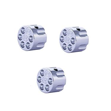 Imagem de Guyker 3 peças de botões de controle de potenciômetro de guitarra para 6 mm de diâmetro. Potes de eixo - Substituição de botão de interruptor de volume serrilhado e áudio para guitarra elétrica ou baixo de precisão - latão, usinado CNC (cromado)