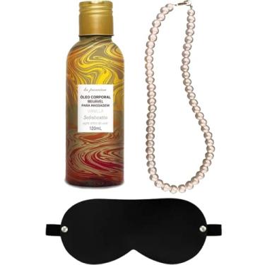 Imagem de Kit Oleo de Massagem Beijavel Vanilla e Tapa Olho E Colar