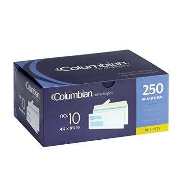 Imagem de Envelopes de segurança Columbian nº 10 com janela dupla, 10 x 23 cm, autovedante, para faturas, declarações e documentos legais, 250/caixa (COLO176)