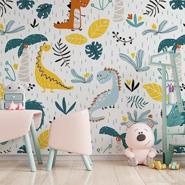 Imagem de Papel De Parede Adesivo Infantil Dinossauros Coloridos 2,80m