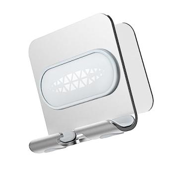 Imagem de Suporte De Telefone Para Chuveiro, Suporte De Metal Sem Perfurador Para Montagem Em Parede Suporte De Telefone Celular Para Telefones Celulares E Pequenos Objetos(cinza)