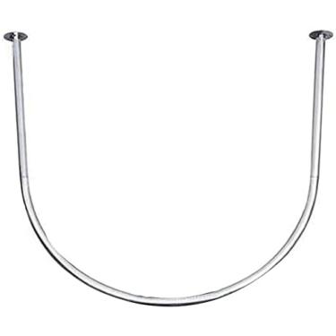 Imagem de Varão De Cortina Para Provador De Loja De Roupas - Prateleira Em Forma De U - Varão Para Pendurar Na Parede Do Camarim - Pista Para Vestiário - Varão Para Cortina De Chuveiro,Prata,100x100cm,Hilar