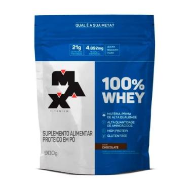 Imagem de 100% Whey Protein Max Titanium | High Protein | Auxilio na Formação de Músculos | Alta Quantidade de Aminoácidos (Chocolate, 900g Refil)