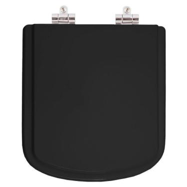 Imagem de Assento Sanitário Poliester Soft Close Bali Preto para vaso Incepa