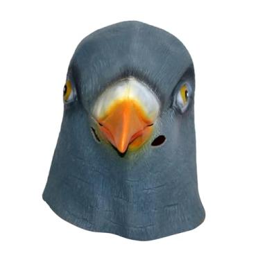 Imagem de YIJU Máscara de pombo vestir-se máscara quente criativo fotografia adereços cabeça cheia máscara realista engraçado pássaros boné para cosplay festa