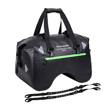 Imagem de WILD HEART Bolsa para motocicleta seca 70L/50L com tiras de corda e bolso interno impermeável PVC 500D para viagens, motocicletas e assim por diante, Preto, 50L, Bolsa de rodinhas para motocicleta