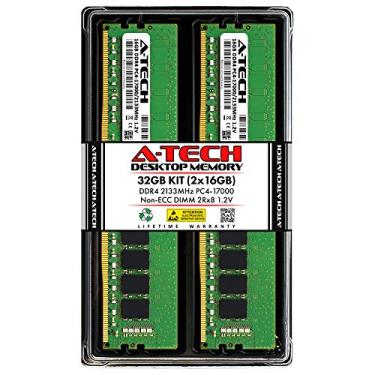 Imagem de A-Tech 32 GB (2 x 16 GB) DDR4 2133 MHz UDIMM PC4-17000 (PC4-2133P) CL15 DIMM 2Rx8 Módulos de memória RAM de desktop não ECC