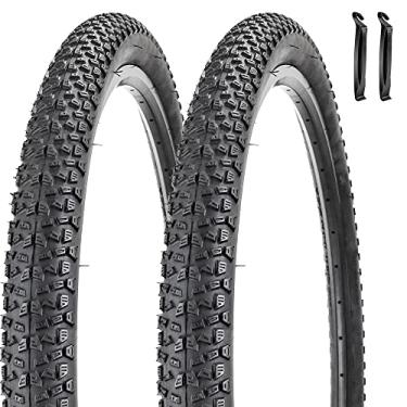 Imagem de Pneu de bicicleta de 27,5 29 x 2,125 polegadas dobrável substituição pneu de bicicleta com alavancas de pneu dobrável com contas de arame para bicicleta de montanha MTB (73 x 6,125)