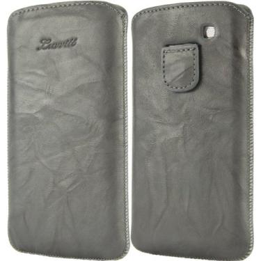 Imagem de LUVVITT Bolsa de couro genuíno para Samsung Galaxy S3 SIII - cinza