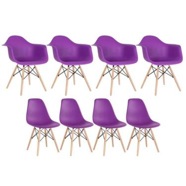 Imagem de Kit 4 Cadeiras Eames Daw Com Braços + 4 Cadeiras Eiffel Dsw -