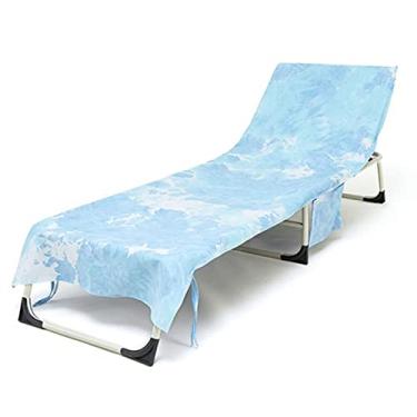 Imagem de Lounge Chair，Color Dyeing Chaise Lounge Chair Cover with Side Pockets Ties Foldable Beach Bath Towel for Pool Sun Lounger Hotel Chaise Lounge//115 (Size : 1)