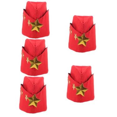 Imagem de KESYOO 5 Unidades boné de chapéu feminino adulta roupas masculina piloto acessórios terno de marinheiro chapelaria cara passeios de tela de pintura vermelho