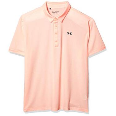 Imagem de Camisa polo masculina de golfe ventilada Under Armour Playoff, Peach Frost (845)/Pitch Gray, X-Large