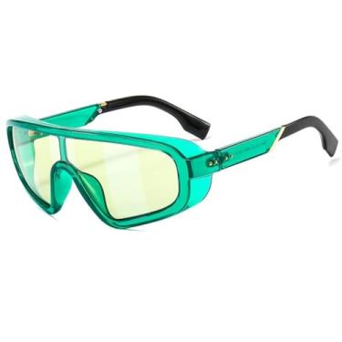 Imagem de Escudo viseira máscara óculos de sol feminino masculino oversized à prova de vento óculos de sol um grande quadro óculos esporte uv400,9, um tamanho