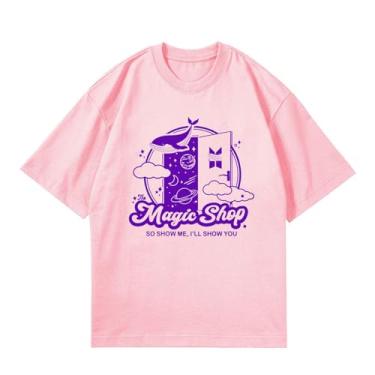 Imagem de Camiseta estampada do álbum Magic Shop do 10º aniversário, "So Show Me I Ll Show You" Camiseta de algodão, rosa, M