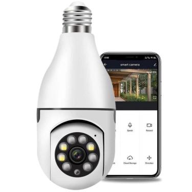 Imagem de Câmera de segurança lâmpada wifi prova d`agua infravermelho interna.externa - camera, giratória, 360 bivolt 110/220v