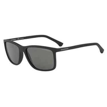 Imagem de Óculos de Sol Emporio Armani EA4058 56539A 58 - Preto Fosco/Verde Polarizado