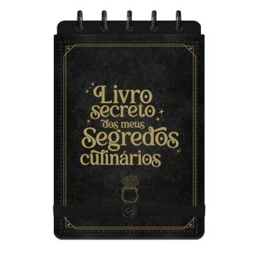 Imagem de Caderno De Disco Receitas Segredos Culinários Preto Ouro