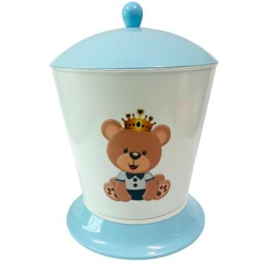 Imagem de Lixeira Infantil Azul Ursinho Príncipe - Menino para Quarto