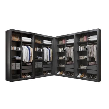 Imagem de Closet Modulado 8 Gavetas 12 Prateleiras Amoudi Móveis