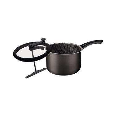 Imagem de Pipoqueira Tramontina Paris em Alumínio com Revestimento Interno e Externo em Antiaderente Starflon Max Chumbo com Tampa de Vidro 22 cm 4,8 L