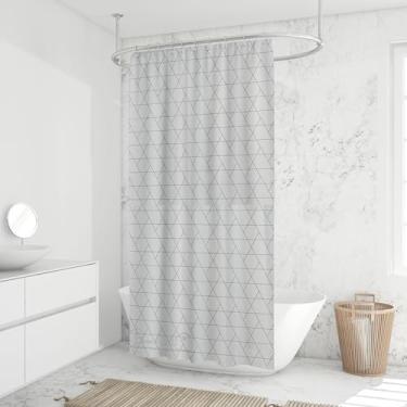 Imagem de Cortina Box Banheiro Estampada com Ilhós Chuveiro Poliéster 198x180cm (Diagonal)