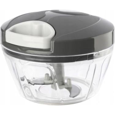 Imagem de Mini Processador Alimentos Manual Triturador Cortador Mixer Com 3 Lâminas (Cinza)