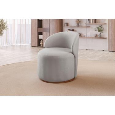 Imagem de Poltrona Moderna Brenda linho Cinza Claro 101