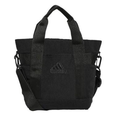 Imagem de adidas Mini sacola feminina, bolsa transversal pequena, veludo cotelê/preto, One Size