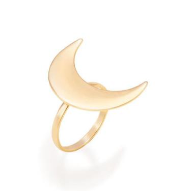 Imagem de Anel banhado ouro 3x 24k 18k e 22k feminino rommanel maxi grande lua 5