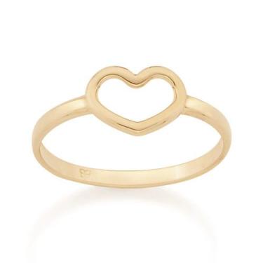 Imagem de Anel banhado ouro 3x 24k 18k e 22k feminino rommanel fino skinny coraç