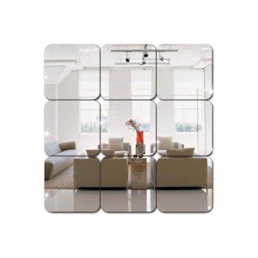 Imagem de Espelho Decorativo Quadrado Em Acrílico 5 Quadrados 10x10cm - PAPEL E 